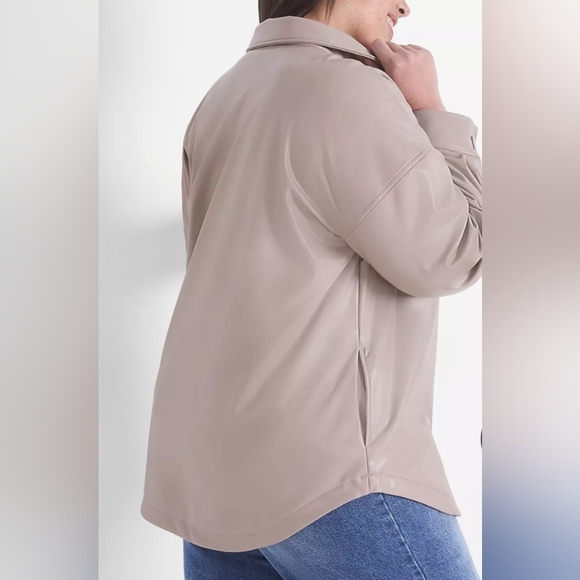Faux-Leather Jacket, Classic, Size 22/24, Biege, By Lane Bryant - Picture 5 of 5